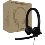 Logitech H570e Stereo USB-A Headset with Noise Cancelling Mic, Black - Model No: 981-000575
