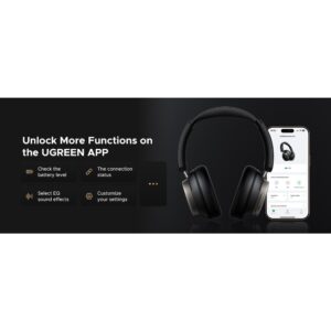 UGREEN Studio Pro Hybrid Active Noise-Cancelling Headphones, White - Model No: HP206