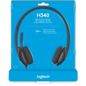 Logitech H340 USB-A Headset with Noise Cancelling Mic, Black - Model No: 981-000475