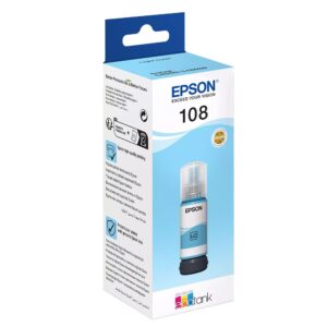 Epson 108 Light Cyan Ink Cartridge 70ml - for L18050, L8100, L8050 - Model No: C13T09C54A