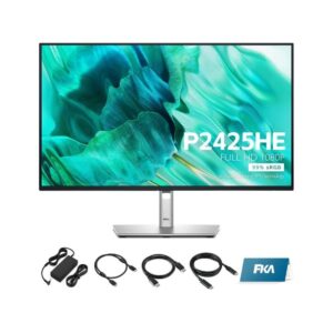 Dell P2425HE 23.8" FHD Monitor, Height/Tilt/Swivel/Pivot Adjustable, Black - Model No: P2425HE