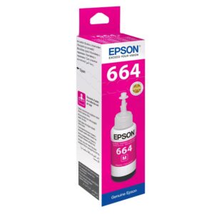 Epson T6643 Magenta Ink Cartridge 70ml - for L100, L110, L120, L200, L210, L220, L300, L310, L355, L365, L382, L455, L550, L565 series - Model No: C13T66434A