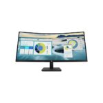 HP P34hc G4 34" WQHD USB-C Curved Monitor, Integrated Speakers, Height/Tilt Adjustable, Black - Model No: 21Y56AS