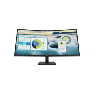 HP P34hc G4 34" WQHD USB-C Curved Monitor, Integrated Speakers, Height/Tilt Adjustable, Black - Model No: 21Y56AS