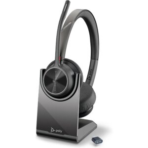 Poly Voyager 4320-UC Wireless Bluetooth Stereo Headset, Noise-Cancelling, MS Teams, USB-A + BT700 - Model No: 76U49AA