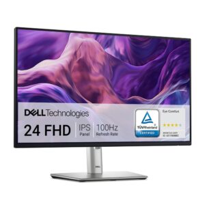 Dell P2425H 23.8" FHD Monitor, Height/Tilt/Swivel/Pivot Adjustable, Black - Model No: P2425H