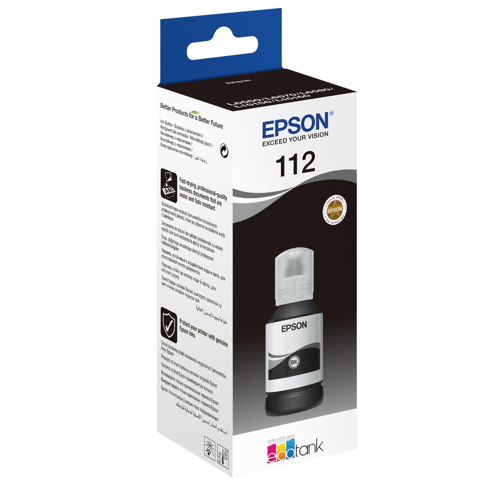 Epson 112 Black Ink Cartridge 127ml - for M15140, L6580, L6570, L6550, L6490, L15160, L15150, L11160 - Model No: C13T06C14A