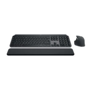 Logitech MX Keys S Wireless & Bluetooth Keyboard + Palmrest and Mouse Rechargeable Combo, Graphite - Model No: 920-011614