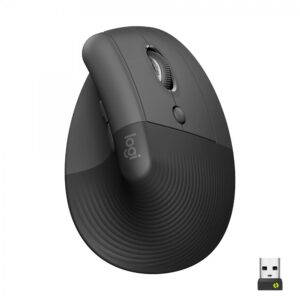 Logitech Lift Vertical Ergonomic Wireless & Bluetooth Mouse, Graphite - Model No: 910-006473
