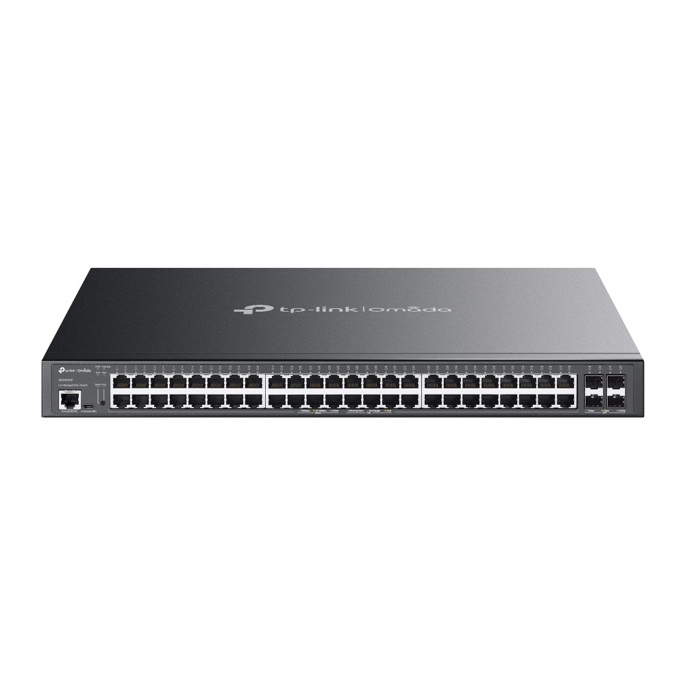 TP-Link Omada 48-Port Gigabit L2+ Managed Switch with 48-Port PoE+ & 4-Port 10GE SFP+ - Model No: TL-SG3452XP